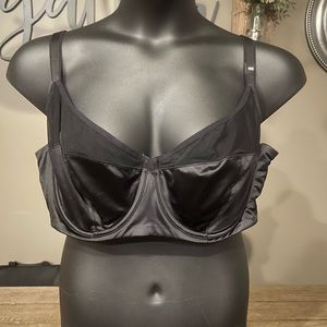 Satin and Mesh Balconette Bra